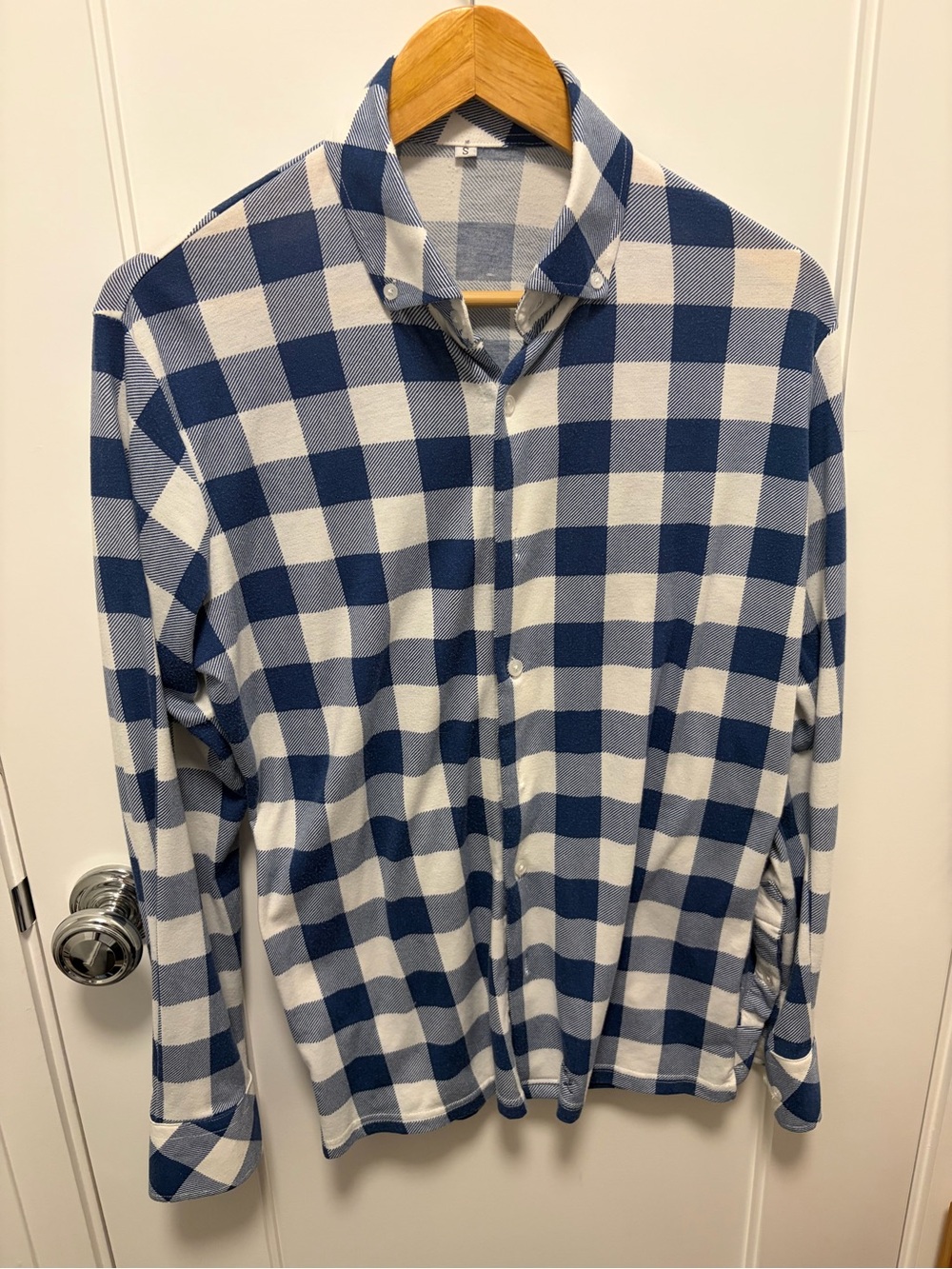State & Liberty Blue and White Check Flannel Button-Down Shirt